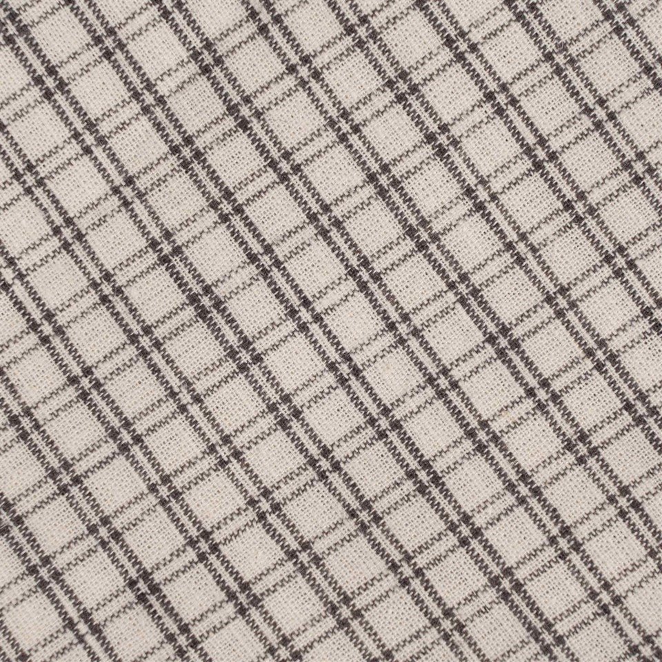 Off White Grid Linen Fabric suppliers